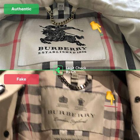 spotting fake burberry jacket|burberry coat false.